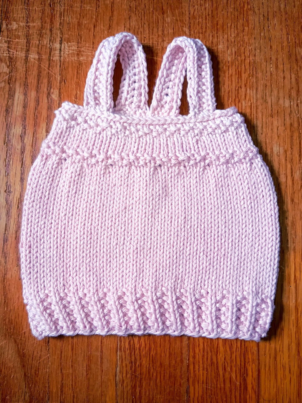 Handmade Hand Knit Baby Dusty Pink 100% Cotton Racerback Tank Top Newborn NB